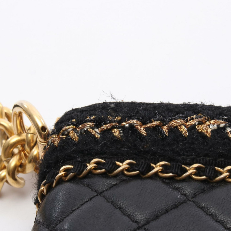 CHANEL Boy Chanel 大號 Matelasse 小羊皮單肩包,黑色/金色,女款,A92193-7