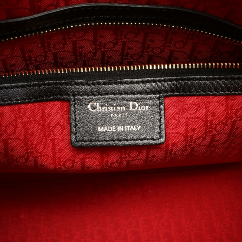 Christian Dior LADY DIOR 大 Cannage 單肩包 手提包 CAL44560 皮革 黑色-3