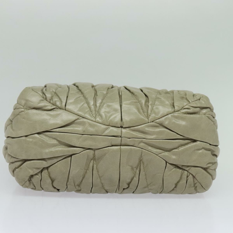 【日本直送】Miu Miu Matelasse 手提包 皮革 2way 米色 金 正品 140255-4