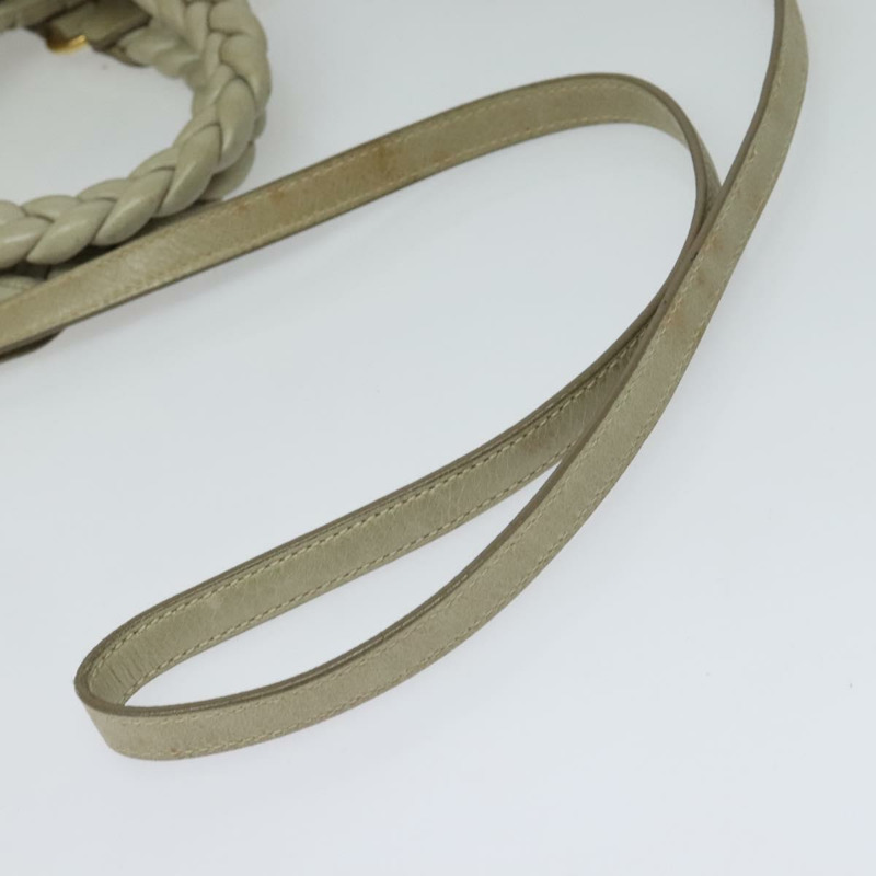【日本直送】Miu Miu Matelasse 手提包 皮革 2way 米色 金 正品 140255-7