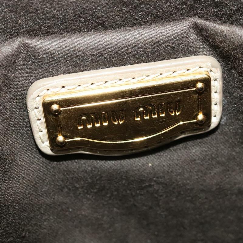 【日本直送】Miu Miu Matelasse 手提包 皮革 2way 米色 金 正品 140255-18