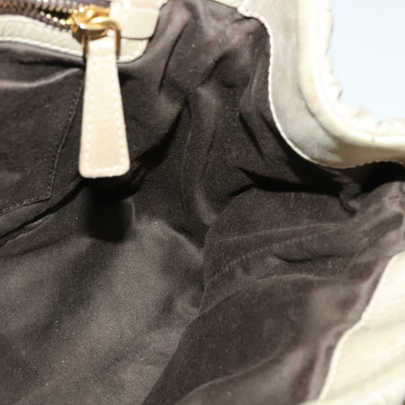 【日本直送】Miu Miu Matelasse 手提包 皮革 2way 米色 金 正品 140255-19