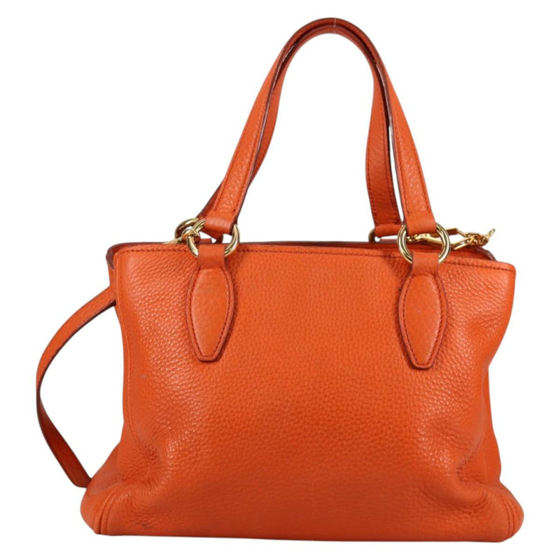 【日本直送】Miu Miu 手提包 皮革 2way 橙色 金色 正品 SW1456V-2