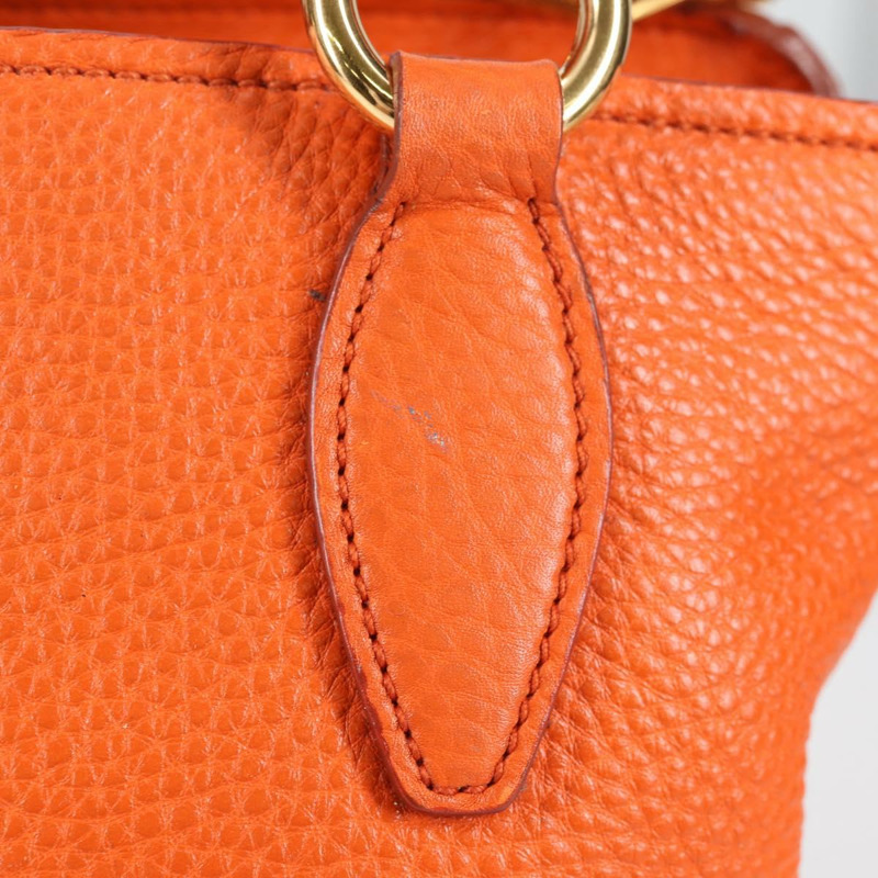 【日本直送】Miu Miu 手提包 皮革 2way 橙色 金色 正品 SW1456V-3