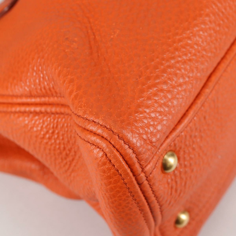 【日本直送】Miu Miu 手提包 皮革 2way 橙色 金色 正品 SW1456V-16