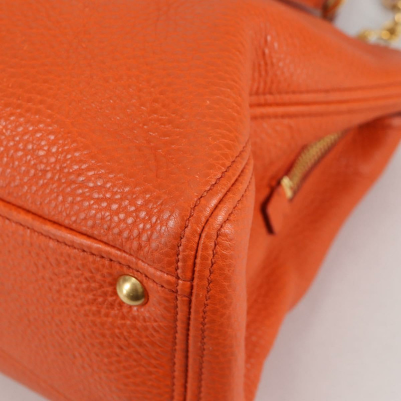 【日本直送】Miu Miu 手提包 皮革 2way 橙色 金色 正品 SW1456V-17