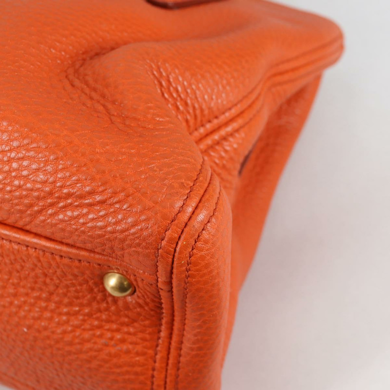 【日本直送】Miu Miu 手提包 皮革 2way 橙色 金色 正品 SW1456V-19