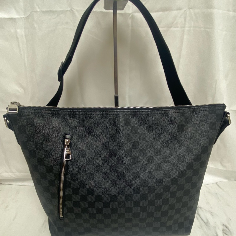 Damier Graphite帆布男生斜挎包(大號)-2