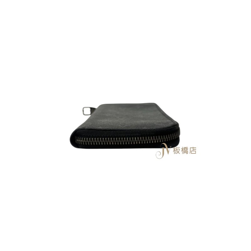 LV長夾黑原花直式拉鏈對開長夾M62295-2