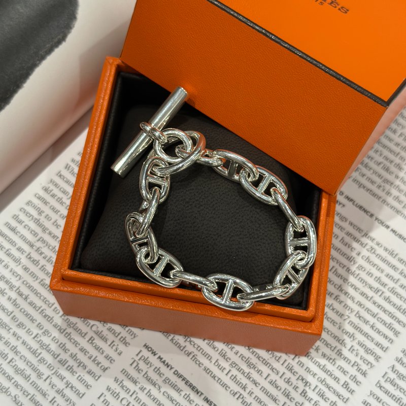 全新💖 Hermès 愛馬仕 純銀豬鼻手鍊 MM-0