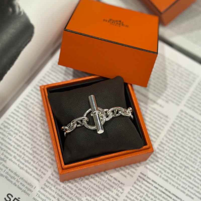 全新💖 Hermès 愛馬仕 純銀豬鼻手鍊 MM-2