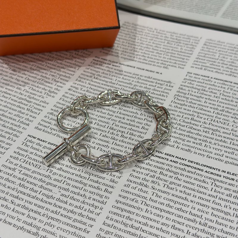 全新💖 Hermès 愛馬仕 純銀豬鼻手鍊 MM-3