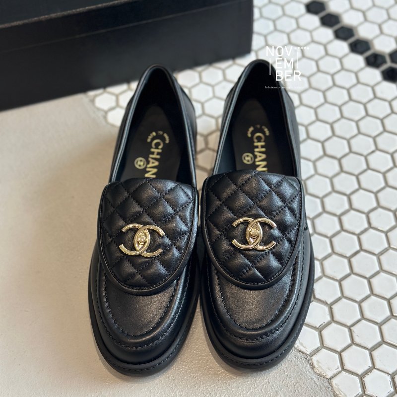 全新💖 Chanel 香奈兒 書包扣樂福鞋黑 38.5號-1
