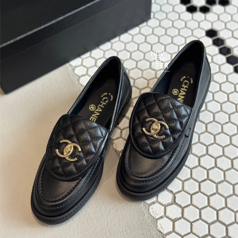 全新💖 Chanel 香奈兒 書包扣樂福鞋黑 38.5號-4