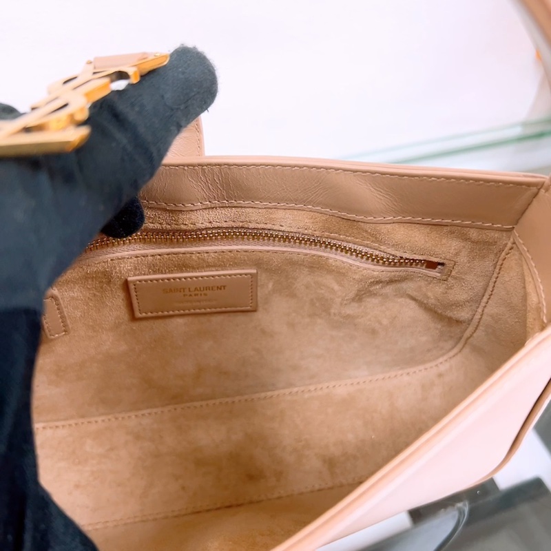 YSL le5a7 hobo 小號奶茶腋下包-10
