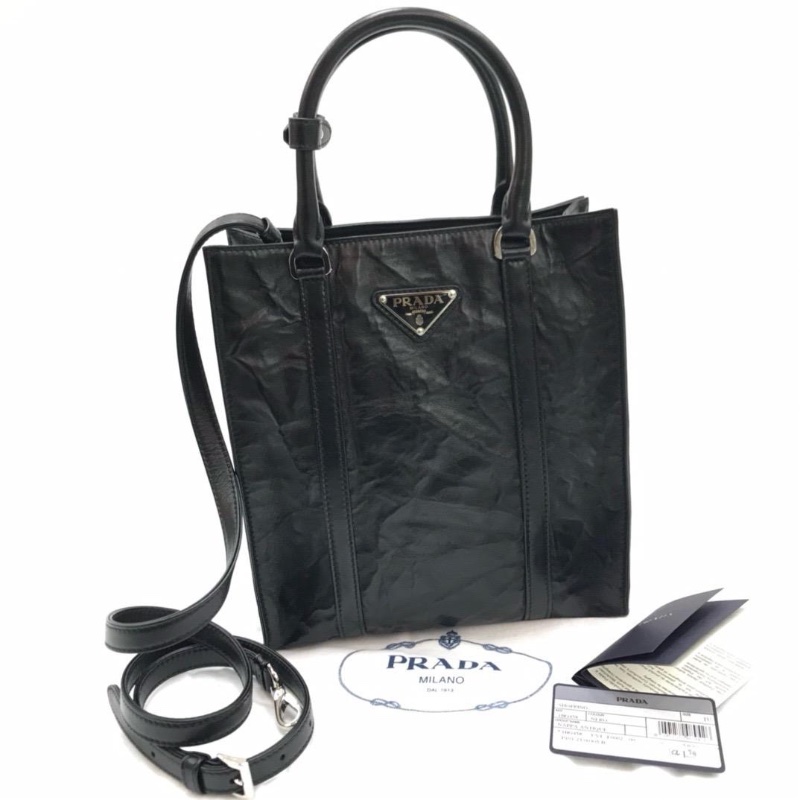 Prada crinkle black bag-0