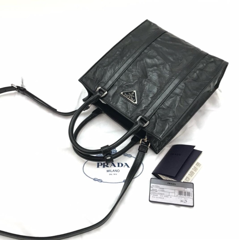 Prada crinkle black bag-2