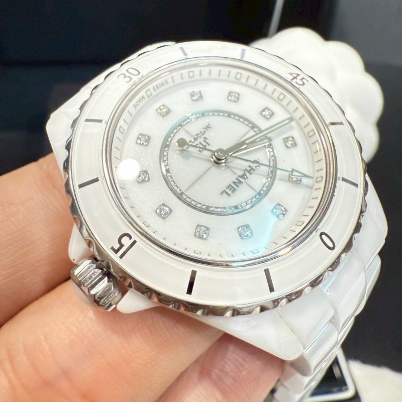 香奈兒 CHANEL J12 ✨ 透明裱褙白陶瓷-9