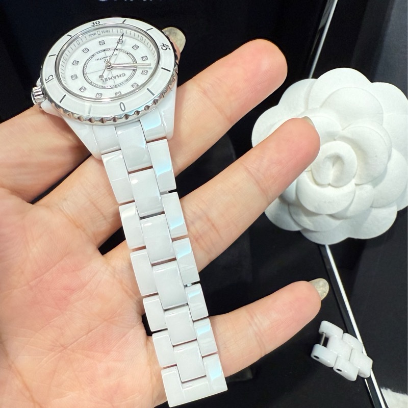 香奈兒 CHANEL J12 ✨ 透明裱褙白陶瓷-7