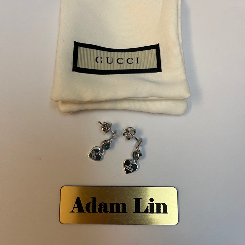 Gucci 愛心水晶耳環-1