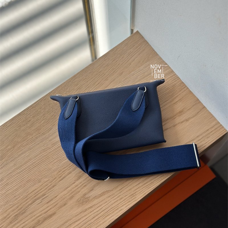 全新💖 Hermès 愛馬仕 Videpoches 深藍銀釦-1
