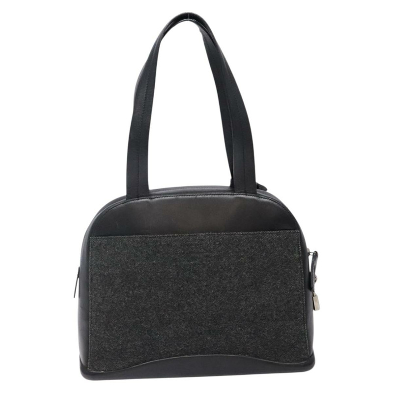 【日本直送】PRADA 手提包 皮革 黑色 銀色 正品 bs29047-1