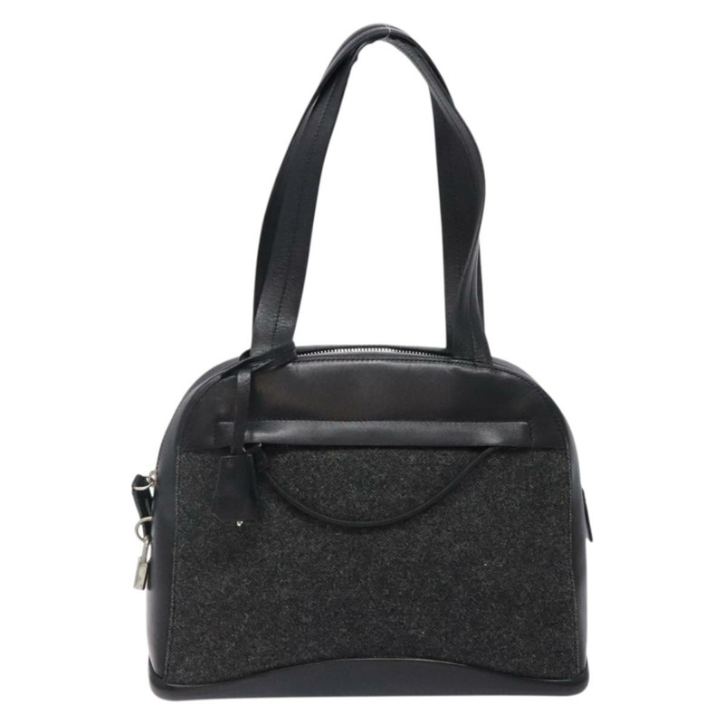 【日本直送】PRADA 手提包 皮革 黑色 銀色 正品 bs29047-12