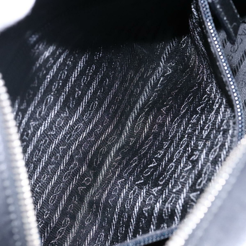 【日本直送】PRADA 手提包 皮革 黑色 銀色 正品 bs29047-21