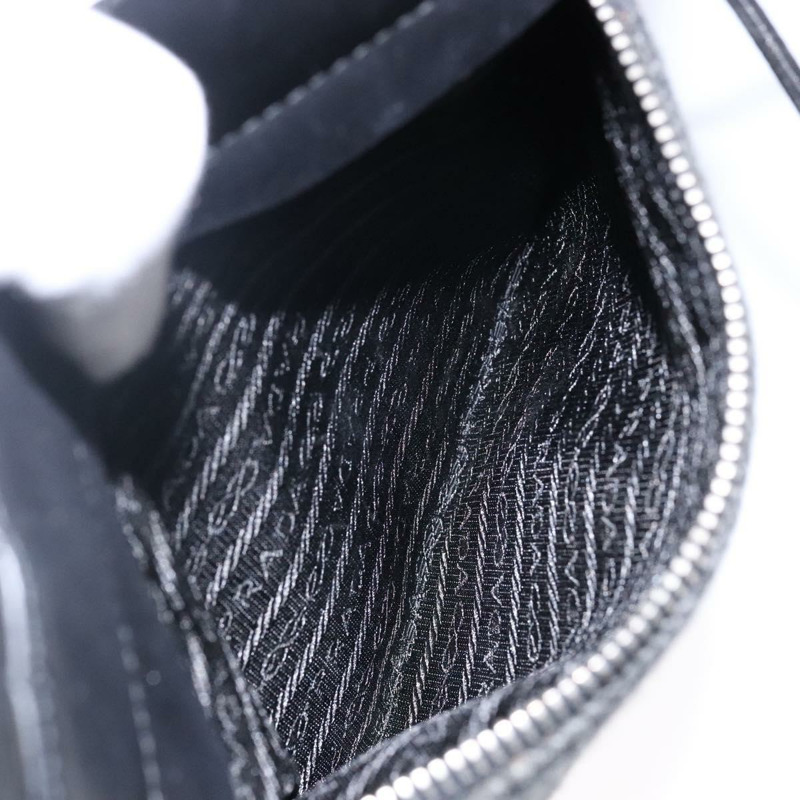 【日本直送】PRADA 手提包 皮革 黑色 銀色 正品 bs29047-22