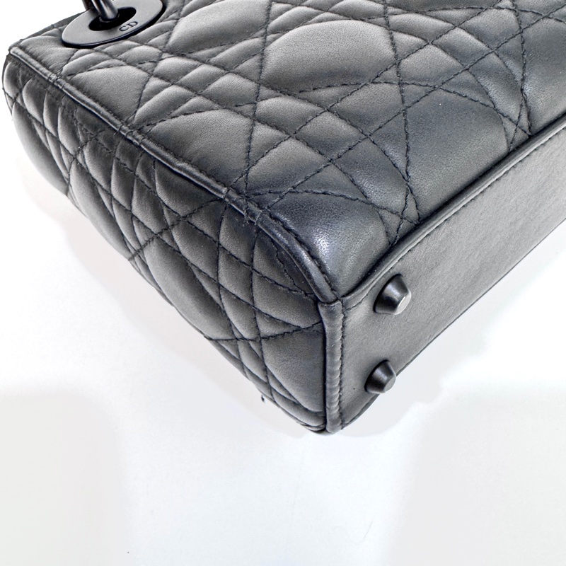 DIOR黑色啞光小牛皮LADY DIOR MINI黛妃M0505SLOI-10