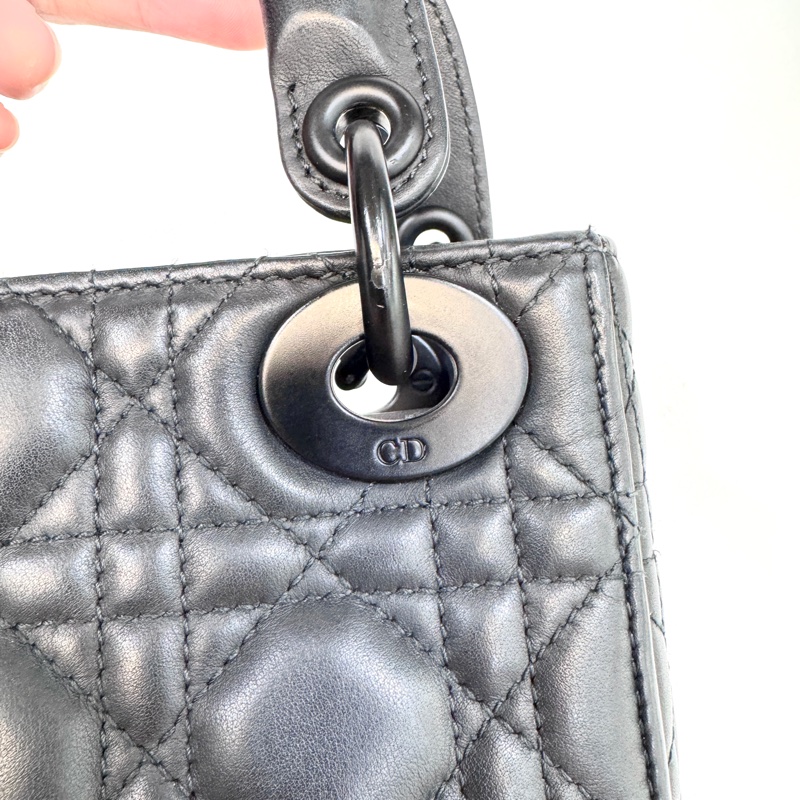 DIOR黑色啞光小牛皮LADY DIOR MINI黛妃M0505SLOI-15