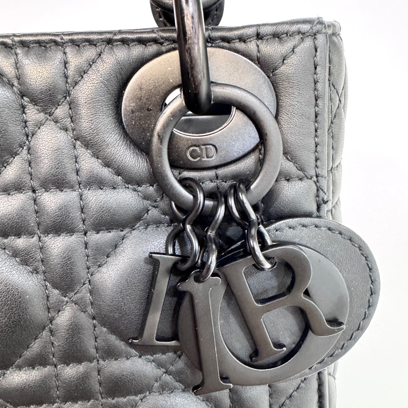 DIOR黑色啞光小牛皮LADY DIOR MINI黛妃M0505SLOI-17