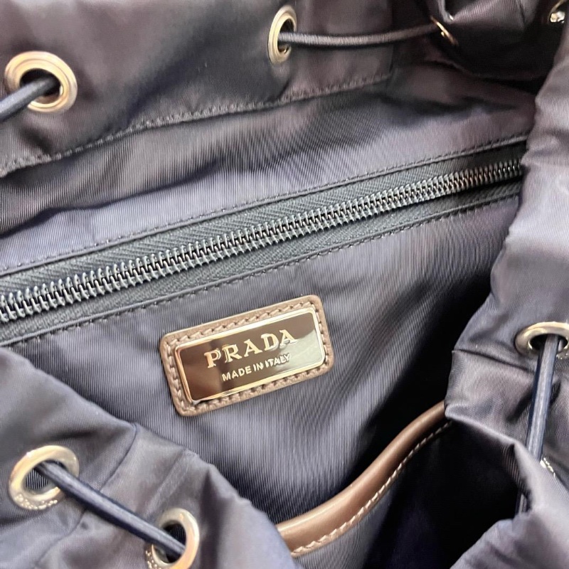 Prada blue coffee backpack-4