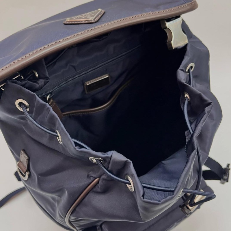 Prada blue coffee backpack-5