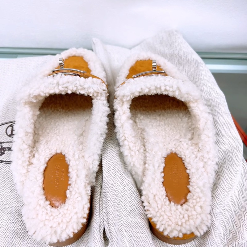 閒置 Hermes kelly mule oz 毛絨穆勒鞋 37碼-2
