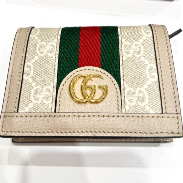 Gucci Ophidia GG 523155 燕麥奶 牛皮短夾 PVC-6