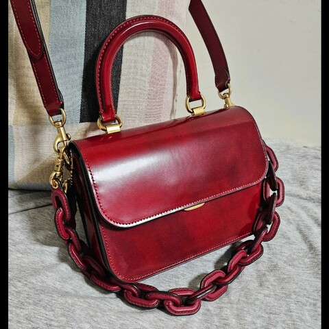 ❤️coach rouge頂部提把手提包 側背包 寶石紅