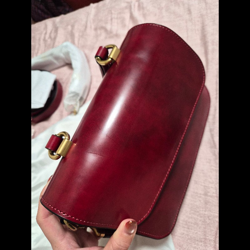 ♥年前拚現金大降價❤️coach rouge頂部提把手提包 側背包 寶石紅-19
