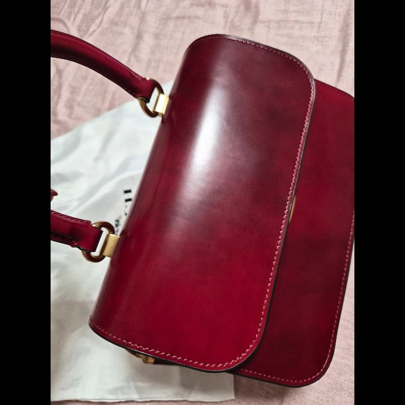 ♥年前拚現金大降價❤️coach rouge頂部提把手提包 側背包 寶石紅-20