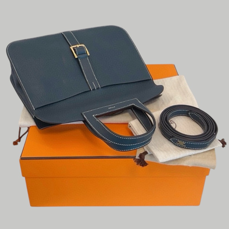 Hermes Halzan 31 松柏綠金扣-3
