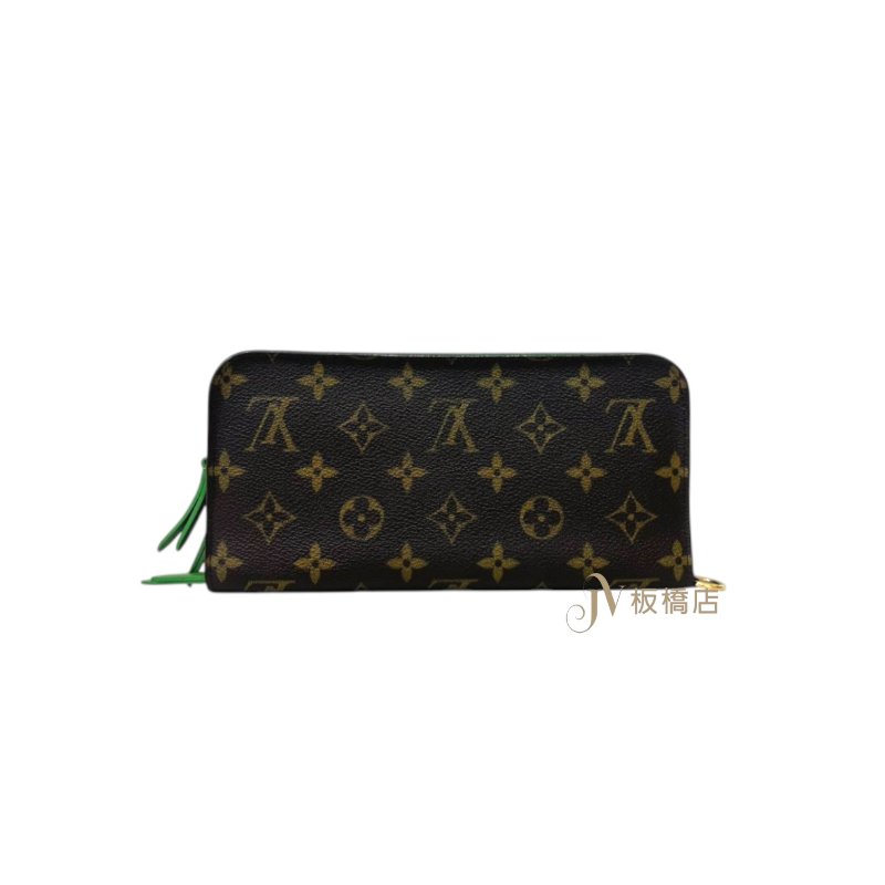 LV 原花綠內裡對開長夾M66565-0