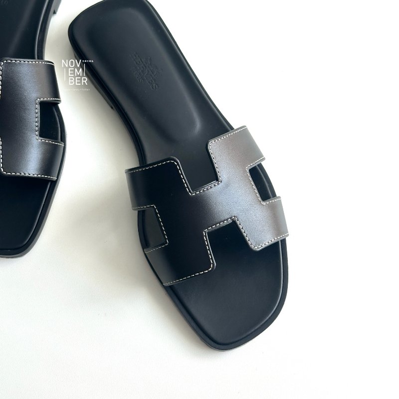 全新💖 Hermès 愛馬仕 Oran Oasis 涼鞋 黑🖤-1