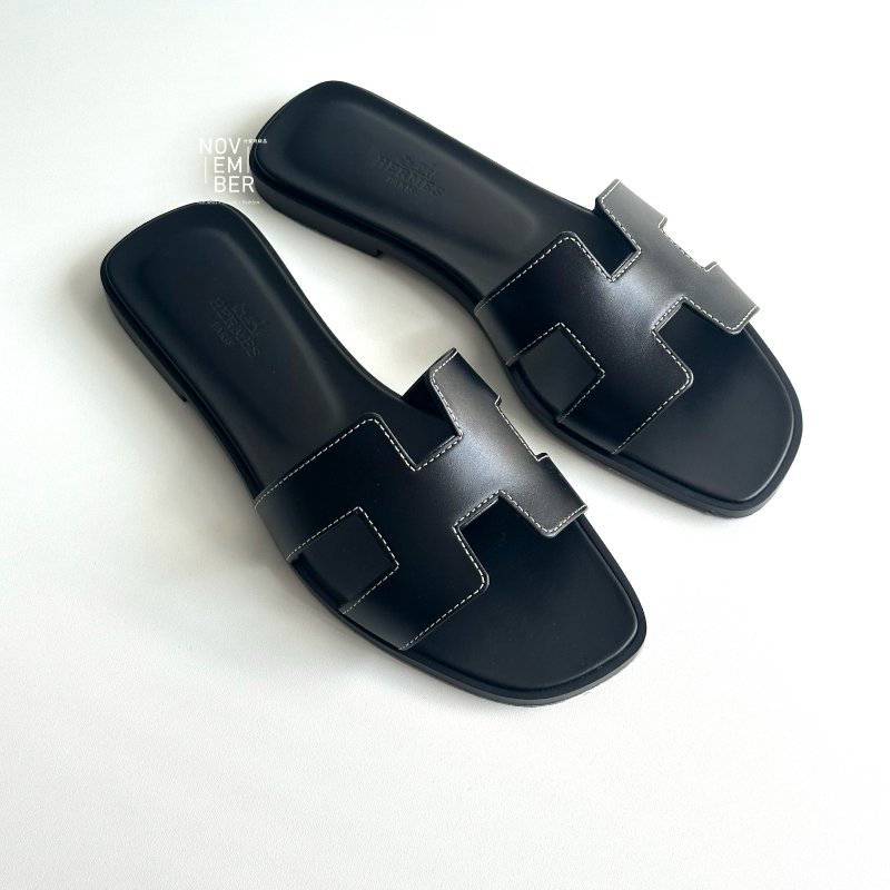 全新💖 Hermès 愛馬仕 Oran Oasis 涼鞋 黑🖤-2