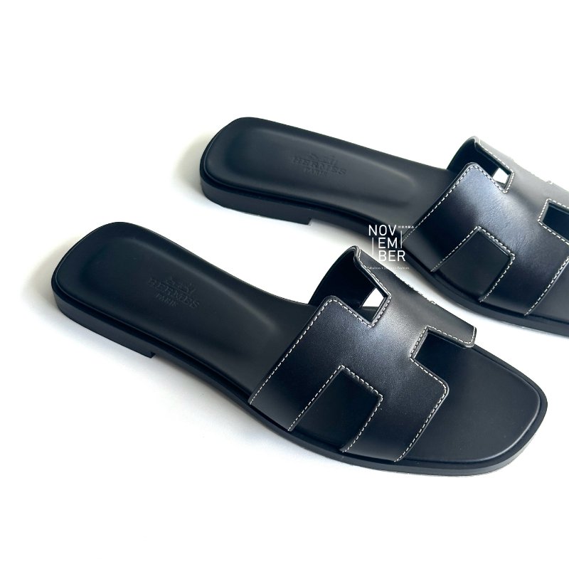 全新💖 Hermès 愛馬仕 Oran Oasis 涼鞋 黑🖤-7