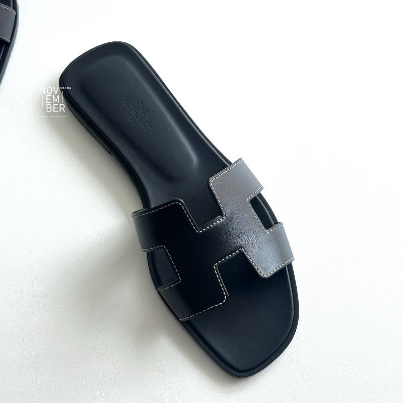 全新💖 Hermès 愛馬仕 Oran Oasis 涼鞋 黑🖤-8