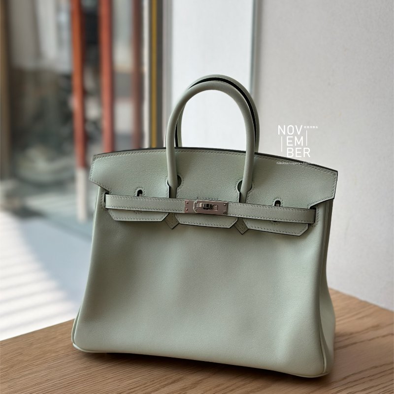 全新全配有購證🙌🏻 Hermès Birkin25 氣泡綠銀釦💚-0