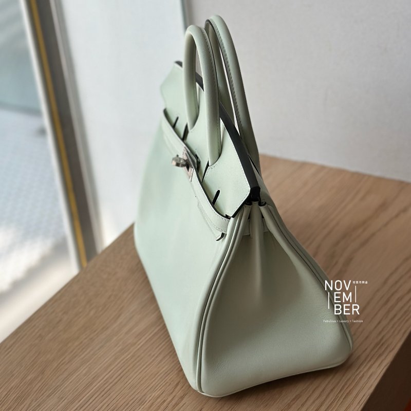 全新全配有購證🙌🏻 Hermès Birkin25 氣泡綠銀釦💚-5
