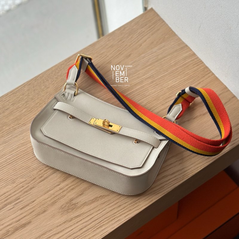 全新全配有購證🙌🏻 Hermès 愛馬仕 Mini Jypsiere 吉普賽 冰川白金釦-1