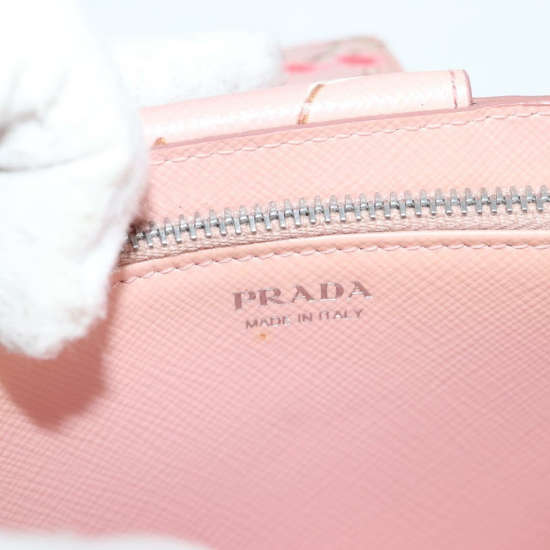 【日本直送】PRADA 鏈條手機殼 皮革 粉紅色 銀色 正品 SW1495V-19