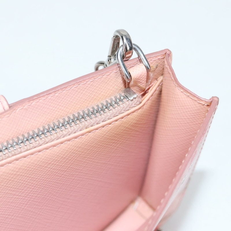 【日本直送】PRADA 鏈條手機殼 皮革 粉紅色 銀色 正品 SW1495V-20